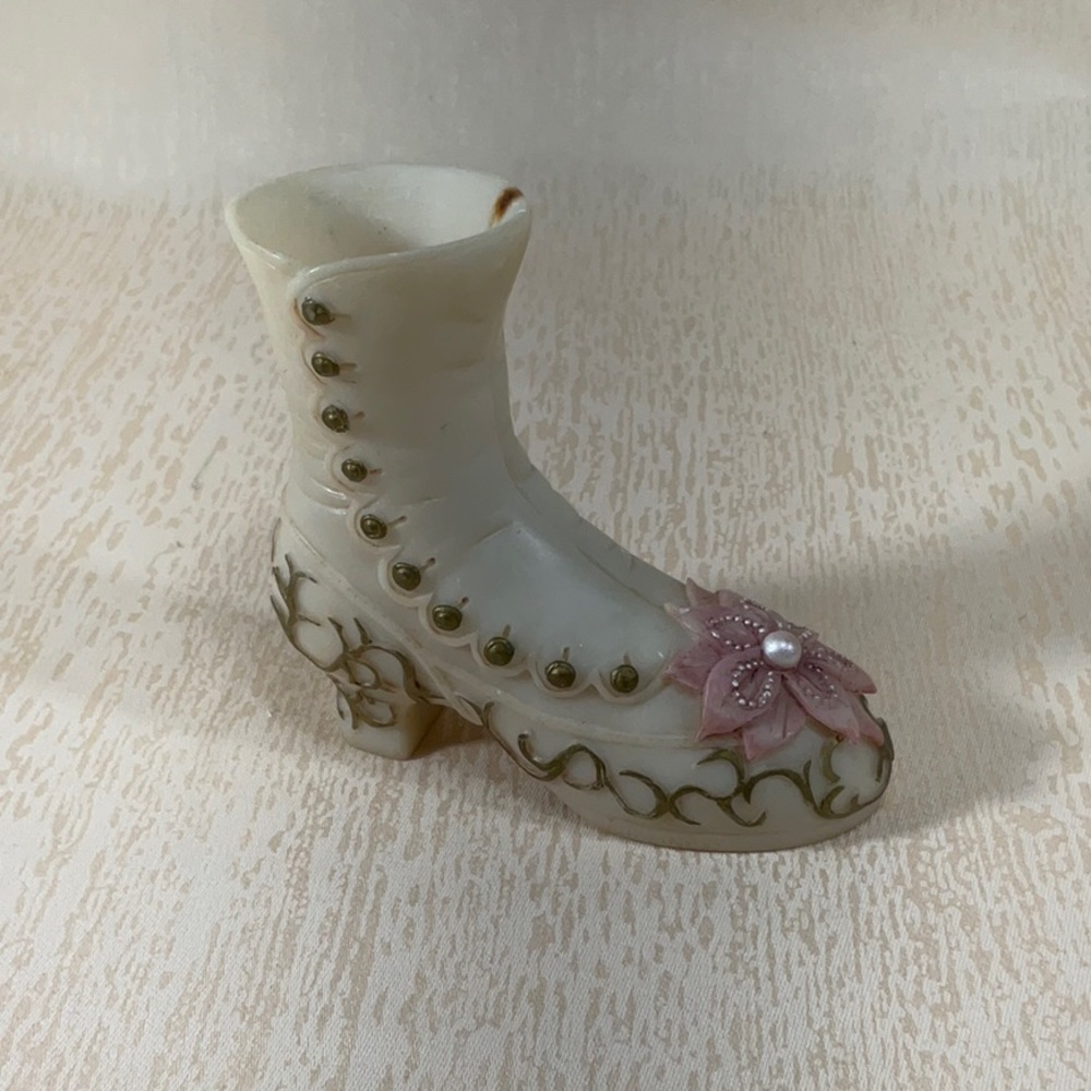 DEZINE White and Pink Floral Boot